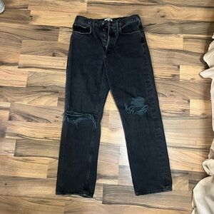 AGOLDE 90's Mid Rise Loose Fit Jeans SIZE 27. Washed Black Wash